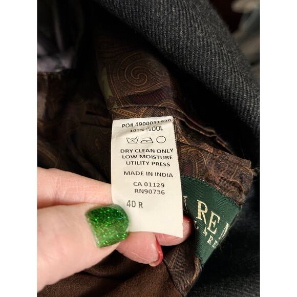 Lauren Ralph Lauren 100% Wool Blazer – Size 40R, Gray Tweed - Picture 11 of 11